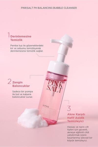 AIPPO Hafif Asidik Köpük Temizleyici - Pinksalt Ph Balancing Bubble Cleanser 155 gr