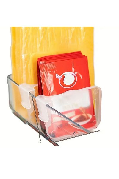 No8 Atölye 3 Pack Refrigerator Side Door Organizer, Multifunctional Thick Clear Storage Shelf Divider