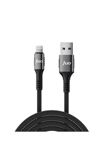 Juo 12w 2.4a Usb-a To Lightning Apple Iphone Ipad Örgülü Hızlı Şarj Ve Data Kablosu 1 Metre