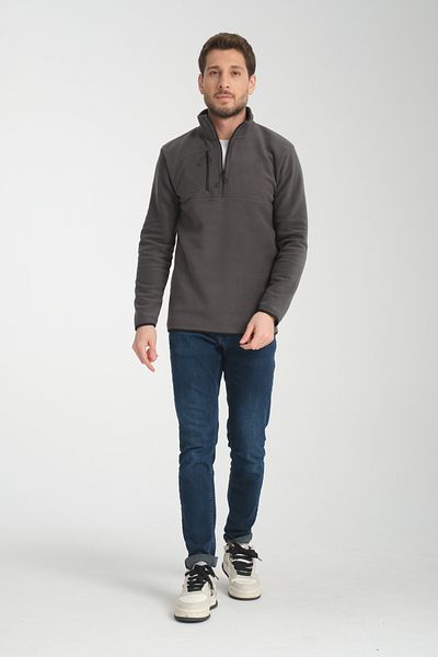 KAPHONE Men's Half Zipper Fleece Sweatshirt