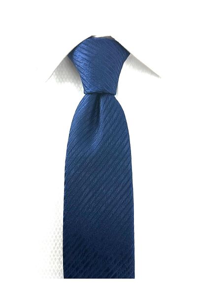 PİERRONİ Navy Blue Striped Handkerchief Tie