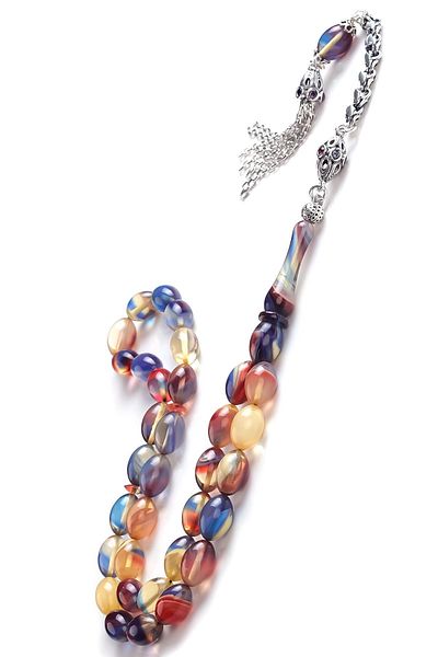 TESBİHCİBABA Stylish Colors Mosaic Clamping Amber Rosary