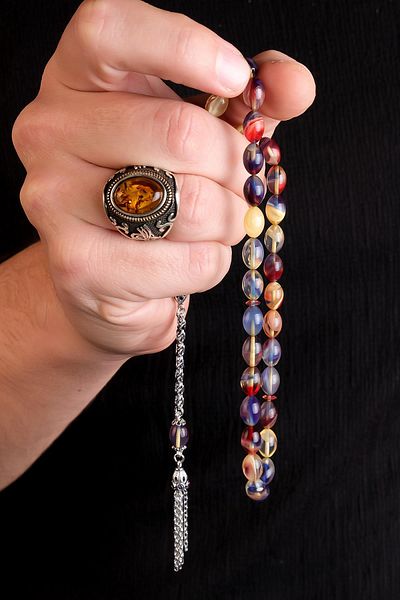 TESBİHCİBABA Stylish Colors Mosaic Clamping Amber Rosary