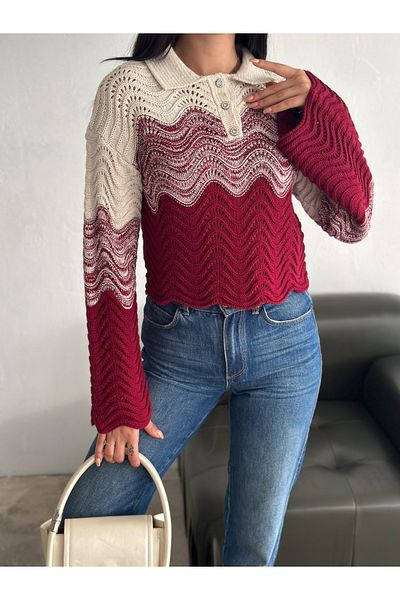 Fanori Woman GÂT POLO GÂT PIETRE PULOVER TRICOTAT