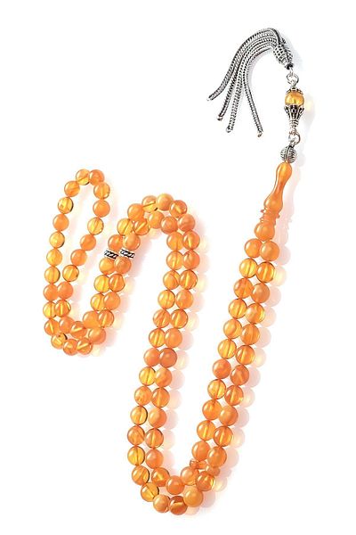 TESBİHCİBABA Prayer Grains Amber Prayer Rosary with Moire