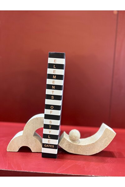 MIARIK DESIGN & DEKORASYON Dekoratif Doğal Traverten Mermer Kitap Tutucu