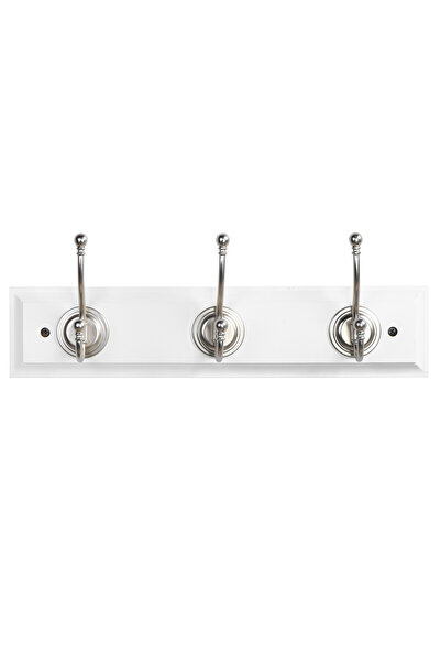 SAFA High quality solid wood wall hanger, 3 hooks. white