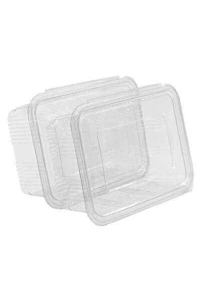 YOK YOK AMBALAJ Disposable Storage Container with Plastic Lid Leak Proof Container 2000 ml 50 Pieces