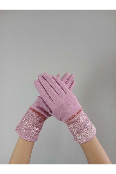 Gönülden Tasarım Pink Lace Cascumber Women Gloves