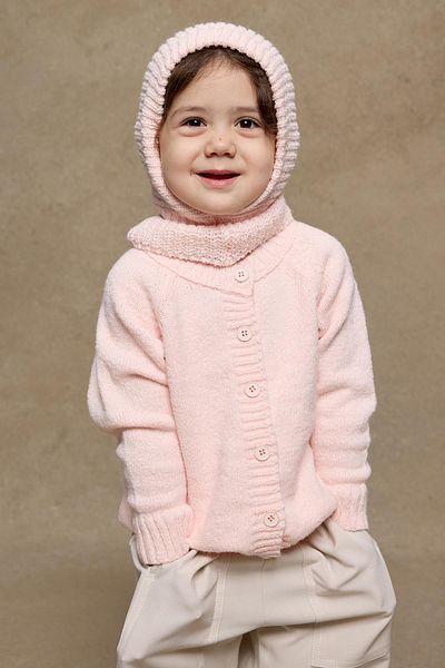 Fahhar Kids Knitted Children's Balaclava Beanie Pink