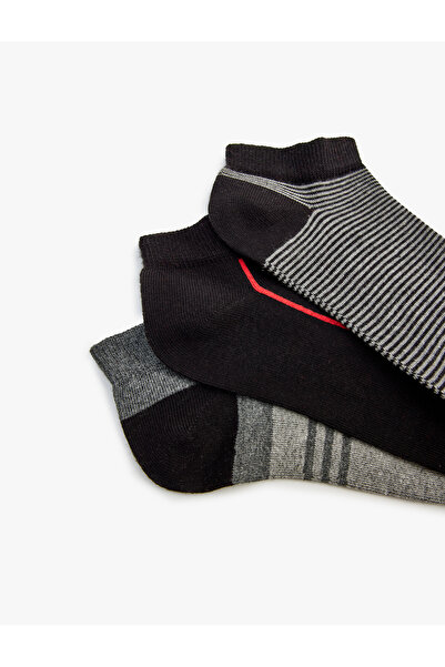 Koton Set of 3 Cotton Blended Booties Socks - Multicolored