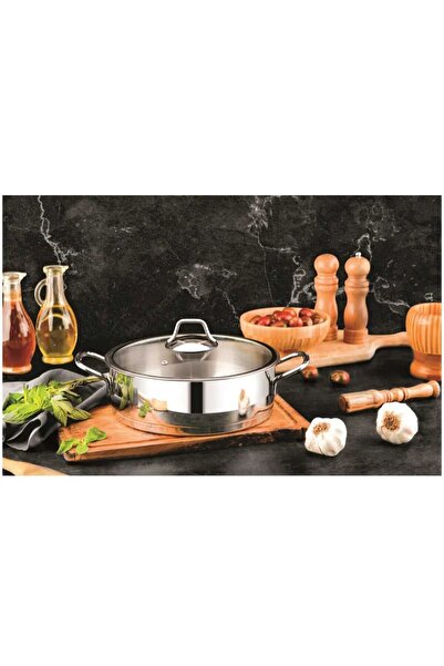 ÖZLİFE Özlife Ekin Karnıyarık Çelik Basık Tencere Sade 6 lt 30x10 cm  4039