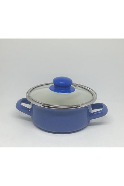 Avşar Enamel House 12 cm 500 ml Dark Blue Enamel Cooker