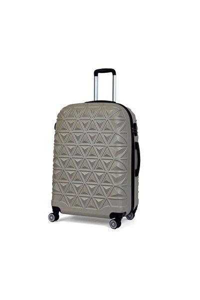 Reymond Luggage Piramit Desen ABS Seyahat Valizi, Canyon Serisi,  Bej - Büyük...