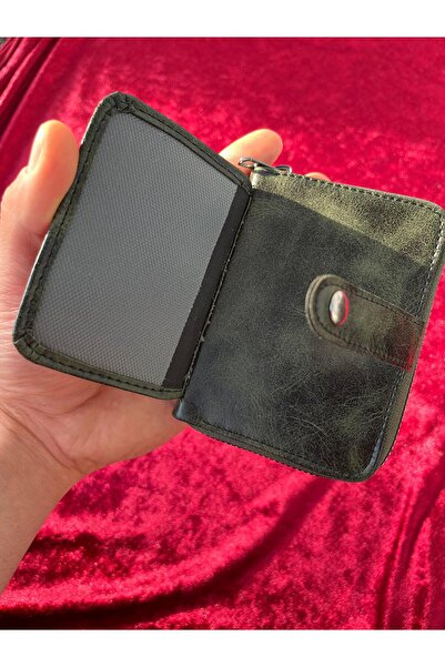 ulaşaksesuar Зелений колір на блискавці 5 відділень для карток/грошей/фотографій Чоловічий гаманець