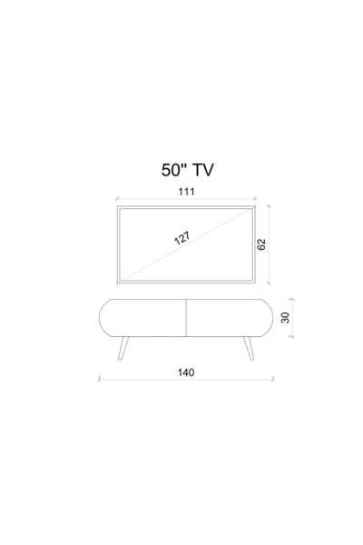 enwood REGULUS MDF 2 KAPAKLI AHŞAP AYAKLI 140 Cm COUNTRY TV ÜNİTESİ