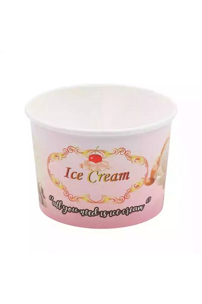 YOK YOK AMBALAJ Cardboard Ice Cream Presentation Bowl 200cc 25 Pieces