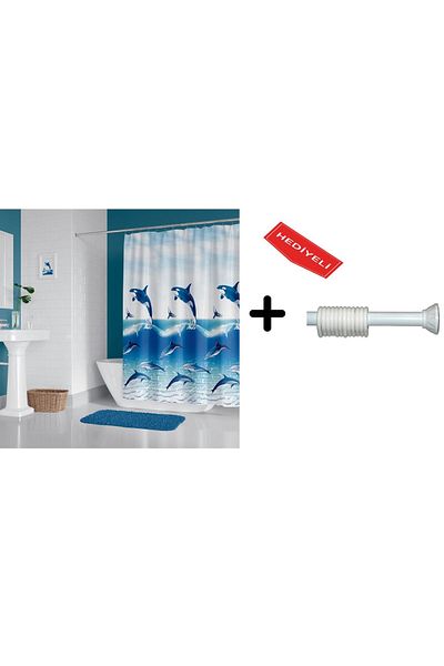 Zethome Perdeau de duș pentru baie 9515 120x200 Suport pentru țeavă pentru perdea 90x130 cu cadou