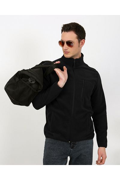 UOMOPARK 6019 Regular Fit Soft Textured Winter Micro Fleece Cardigan