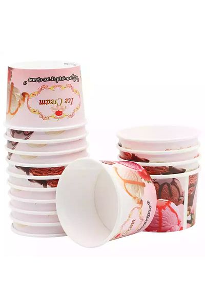 YOK YOK AMBALAJ Cardboard Ice Cream Presentation Bowl 200cc 25 Pieces