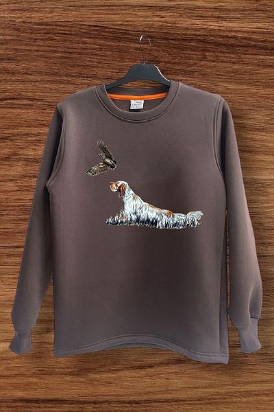 WİDİ Φούτερ Hunter Hunting με φερμουάρ English Setter με κανονική εφαρμογή με λαιμόκοψη