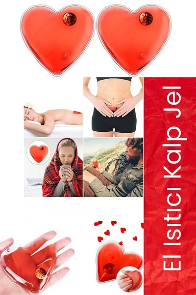 Lurette 1 Heart Gel - Hand Warmer Heart Gel - Valentine's Day Gift Heart Hand Warmer Gel