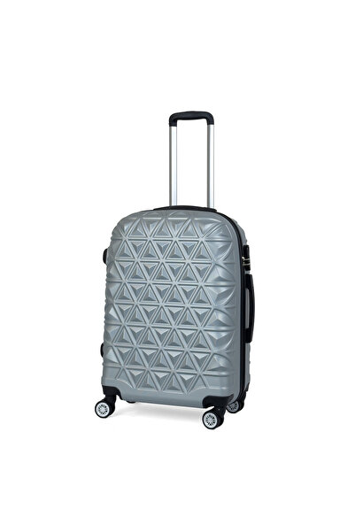 Reymond Luggage Piramit Desen ABS Seyahat Valizi, Canyon Serisi,  Gri - Orta Boy