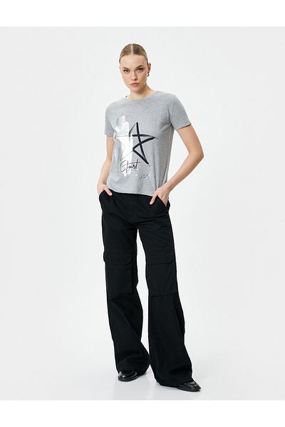 Koton Bright Slogan Printed T-Shirt Crew Neck Short Sleeve