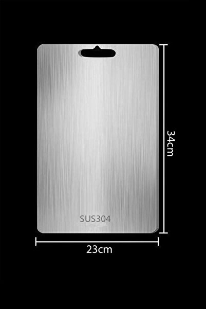 Chavin 304 Kalın Çelik 34x23 Kesme Tahtası Antibakteriyel Doğrama Tahtası cin860