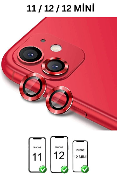 favorscase Apple Iphone 11 / 12 / 12 Mini Uyumlu Kamera Koruma Renkli Lens Ko...