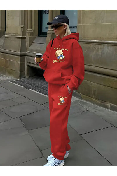 Eritqaa Cute Home Thick Printed Unisex Oversize Tracksuit Set