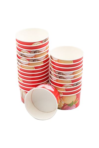 YOK YOK AMBALAJ Cardboard Ice Cream Presentation Bowl 100cc 25 Pieces