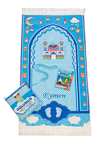 ihvan online Çantalı Erkek Çocuk İsimli Seccade, Tesbih, Namaz Öğreniyorum Kitabı Seti