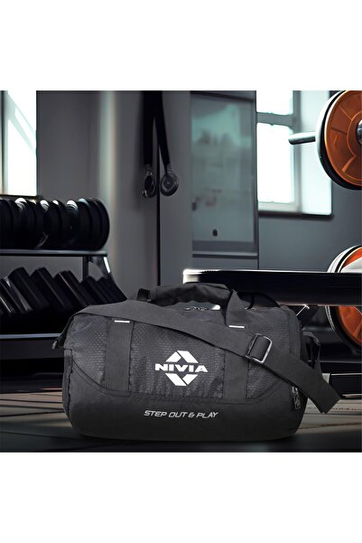 Nivia Beast Gym Bag |black, 15l | Polyester Shoulder Bag With Shoes Compartment | Unisex Fitness Bag