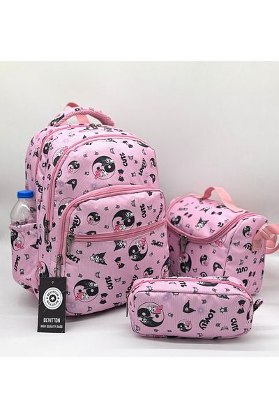 Bevitton Primary School Bag - Set of 3 Character Patterned, Girl's Lilac