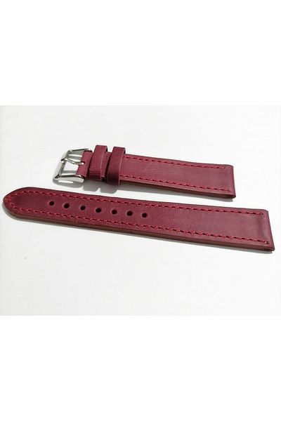 FADO Greyzi 18 mm Genuine Leather Watch Strap - Compatible with Every Watch, Burgundy (144)