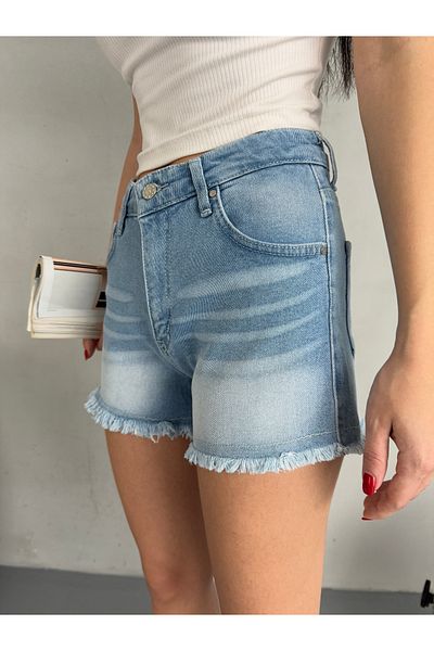 alanora Pantaloni scurți din denim pentru femei cu talie înaltă