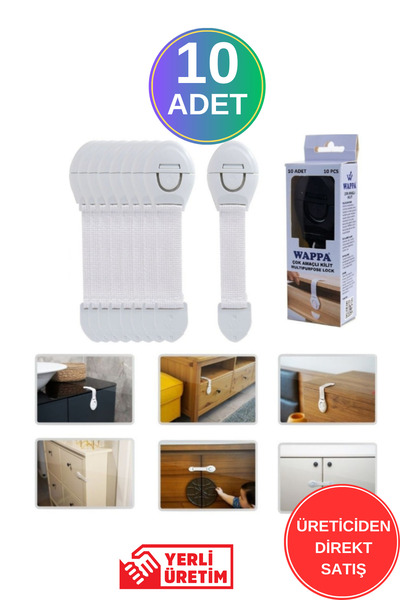 WAPPA 10 Pieces Baby Child Safety Cabinet And Drawer Lock Multi-Purpose Child Lock Super Superior Adhesion