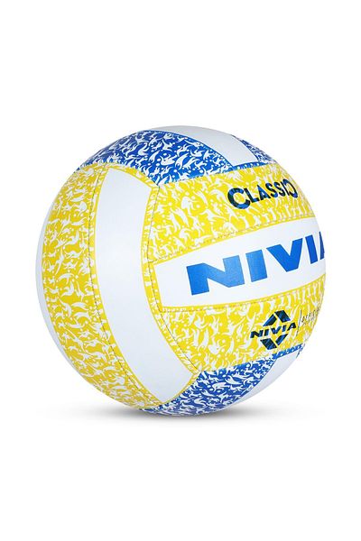 Nivia Classic Rubber Volleyball (MULTICOLOR, SIZE 4) | Hand Stitched, Indoor Training & Match Use