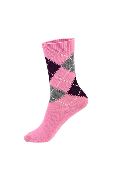 VALENCI ДАМСКИ Вълнени зимни чорапи с ромбовиден мотив, 1 чифт