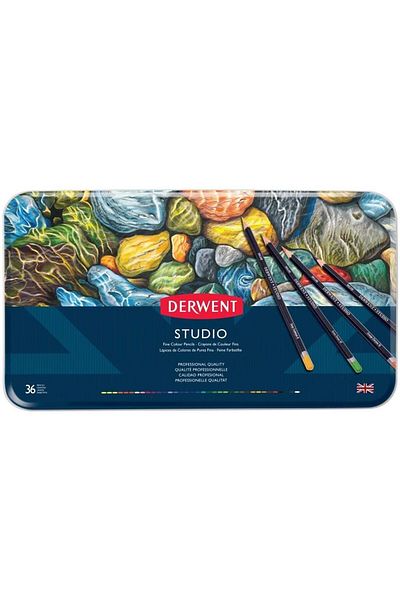 Derwent Studio Curry Crayons 36 Pieces Tin Box