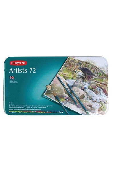 Derwent 72 Colors Dry Paint Pencils - Artists Tin Box