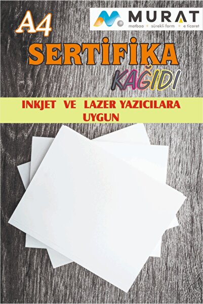 Murat KAĞIT PASPAS OTO A4 SERTİFİKA KAĞIDI KALIN KARTUŞLU MÜREKKEPLİ 220 GR 100 ADET