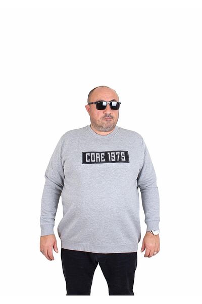 Starbattal Ανδρικά μεγάλα μεγέθη - μηδενικός λαιμός 3ip Sweat Core, ΓΚΡΙ ΜΕΛΑΝΖ 1975 24209