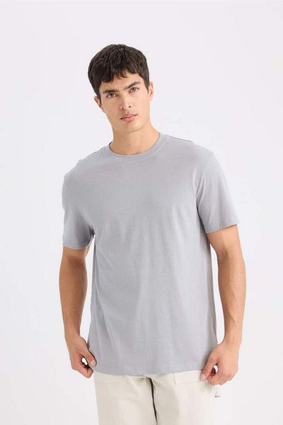 DeFacto Nou sezon 100% bumbac Tricou de bază cu mânecă scurtă, cu decolteu rotund, nou