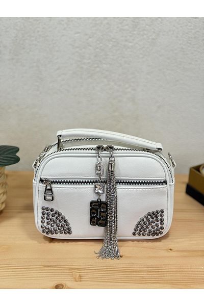 NUR KARACA Ccs 16844 Geantă Crossbody cu detaliu de piatră în față