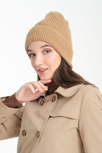 Wega Moda Winter Knitwear Beanie - Classical Women's Beanie with Twill Knit and Woven, Std Plate