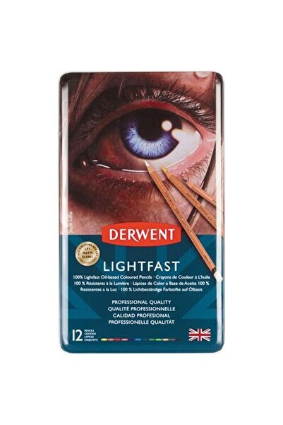 Derwent Lightfast 12'li Yağlı Kurukalem Seti