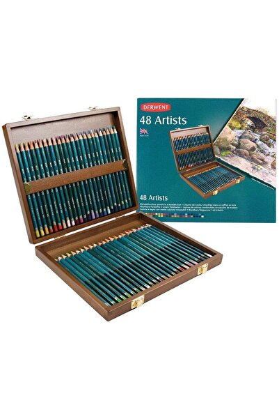 Derwent Artists Kuru Boya Kalemi 48li Set Ahşap Kutu