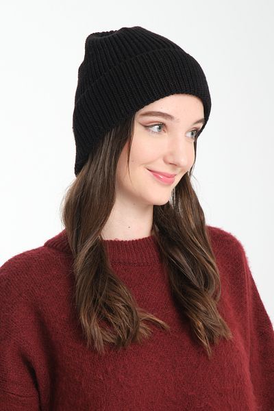 Wega Moda Χειμερινό πλεκτό μπερέ - Πλεκτό και υφαντό με φυτίλι, κλασικό γυναικείο μπερέ με πλάκα STD